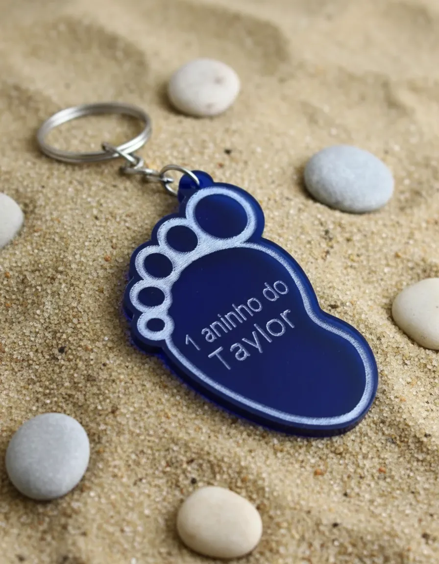 Chaveiros Pézinho Personalizado Em Acrílico