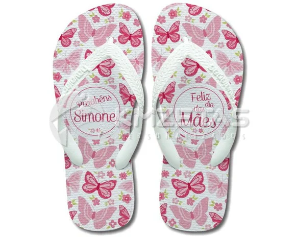 Chinelo Dia das Mães Borboletas Personalizado Havaianas Top