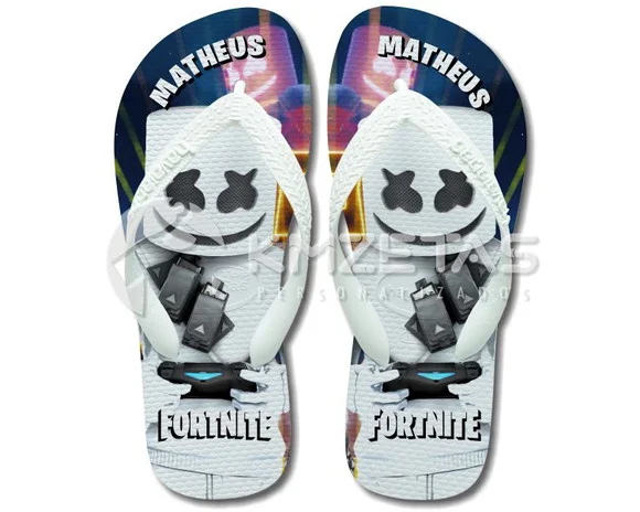 Chinelo Fortnite Dj Marshmello Personalizado Havaianas Top