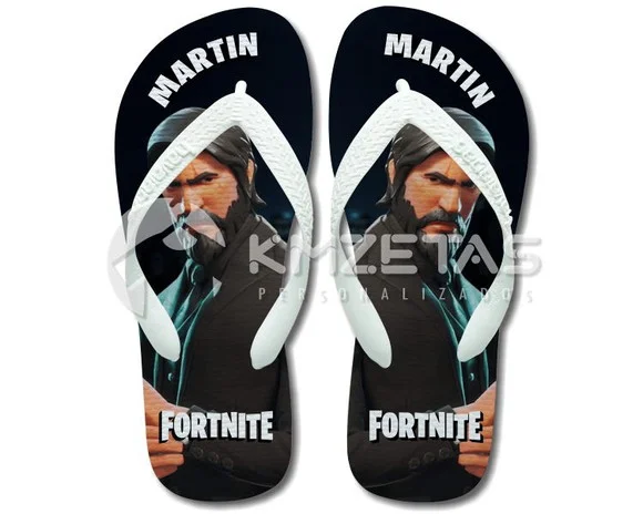 Chinelo Fortnite Reaper Personalizado Havaianas Top Branca
