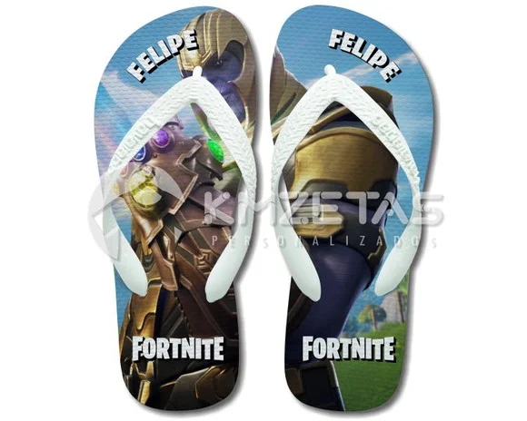 Chinelo Fortnite Thanos Personalizado Havaianas Top Branca