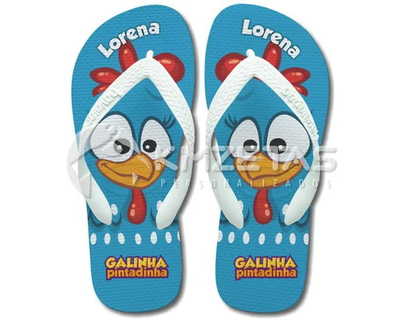 Chinelo Galinha Pintadinha Havaianas Personalizado com Nome