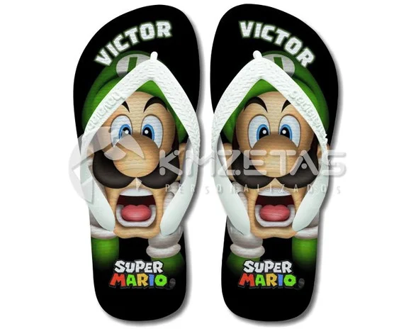 Chinelo Luigi Mario Bros Personalizado Havaianas Original