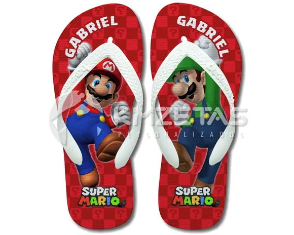 Chinelo Mario Bros Luigi Personalizado Havaianas Original