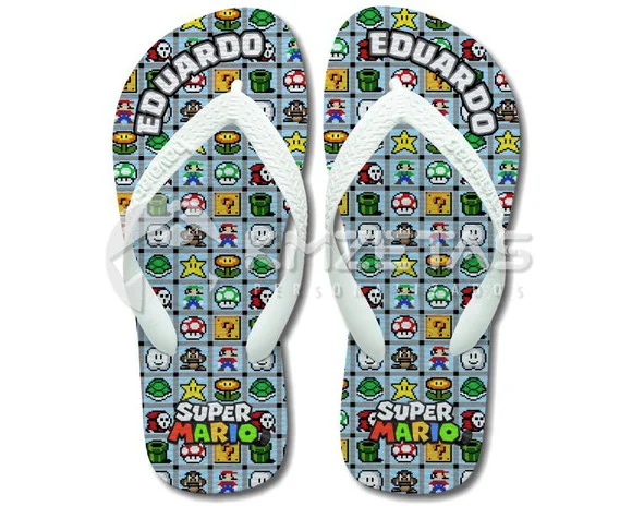 Chinelo Mario Bros Retro Personalizado Sandalia Havaianas
