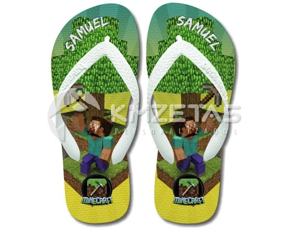 Chinelo Minecraft Steve Personalizado Havaianas Top Original