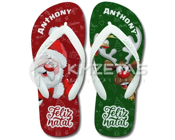 Chinelo Natal Papai Noel Personalizado Havaianas Original
