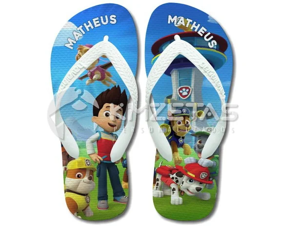 Chinelo Patrulha Canina Infantil Personalizado