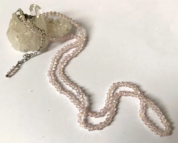 Choker Colar com Cristal Flat Rosa 3 mm e Aço Inox