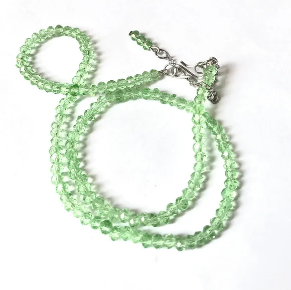 Choker Colar com Cristal Flat Verde 4 mm e Aço Inox