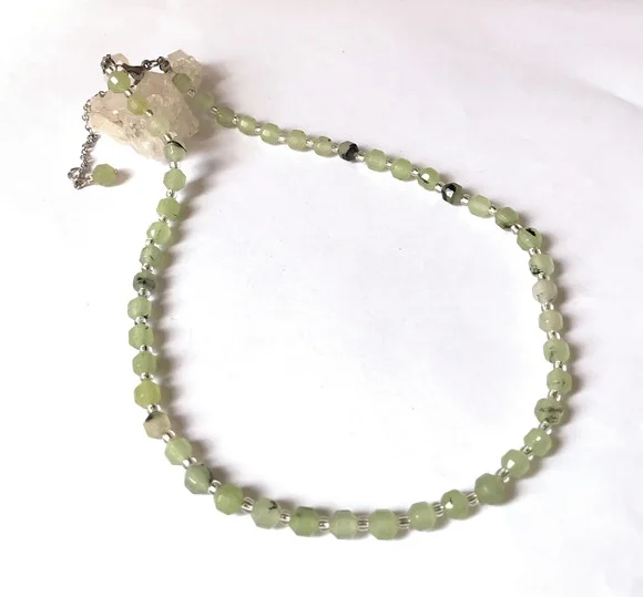 Choker Colar Prenite Facetadas e Inox