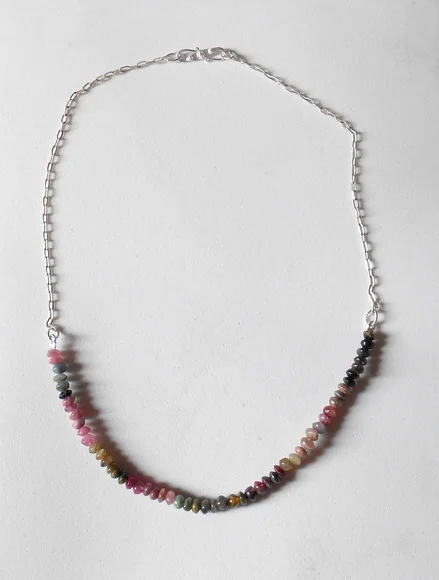 Colar Choker com Turmalinas Coloridas