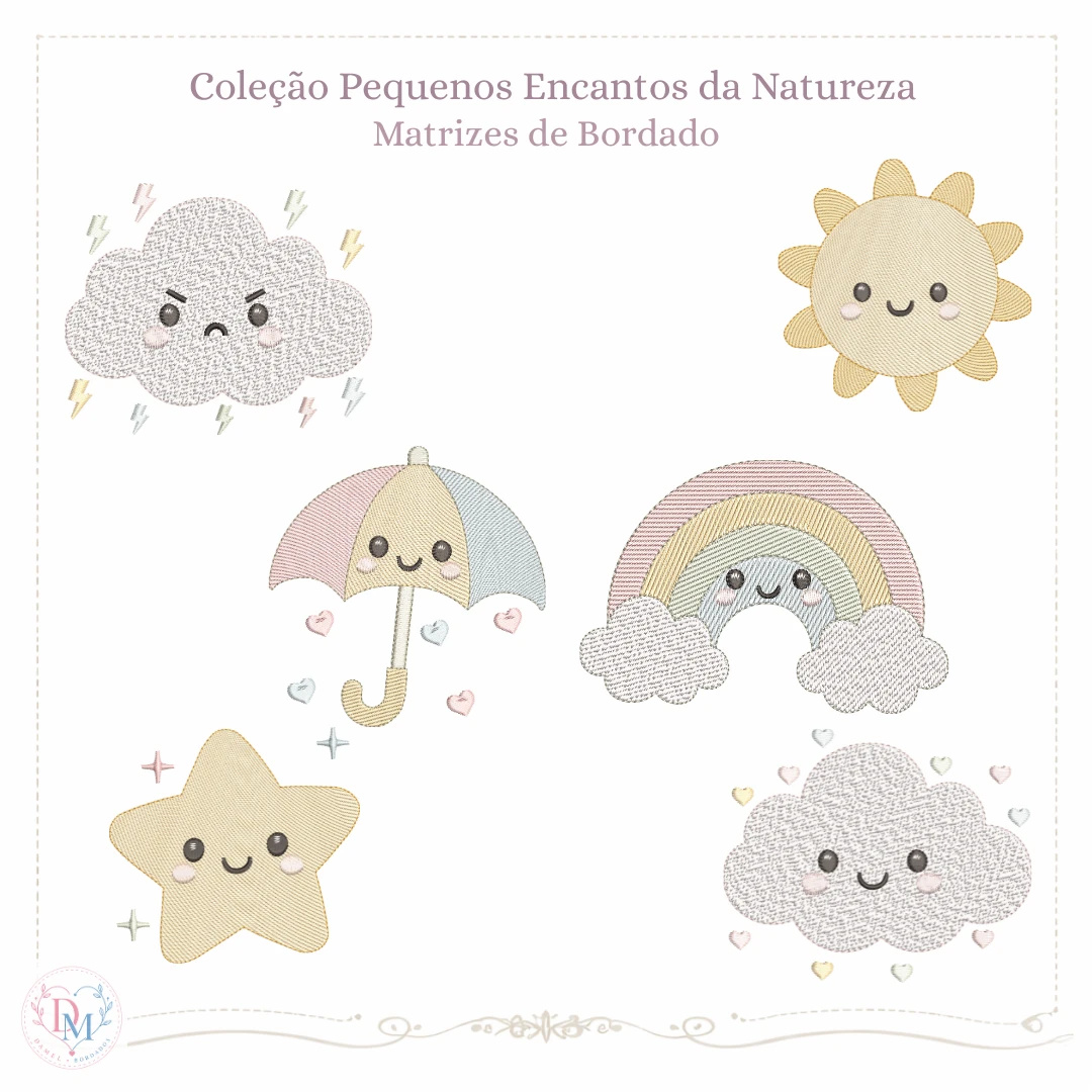 Coleção Matrizes de Bordado Pequenos Encantos da Natureza (Pontos Leves)