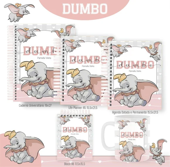 Combo de Capas Volta Ás Aulas Dumbo Png / pdf