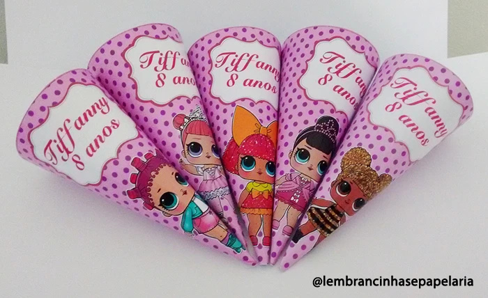 CONE PERSONALIZADO FESTA LOL SURPRISE