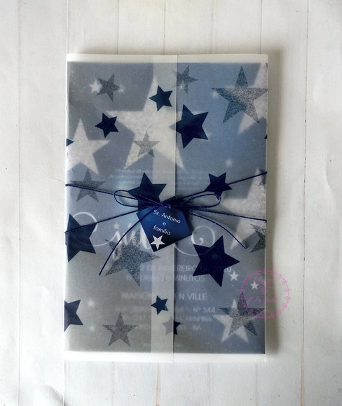 Convite 15 Anos com Papel Tema Galáxia e Estrelas