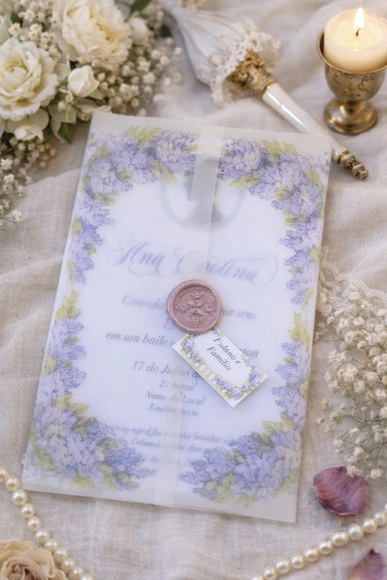 Convite 15 Anos Papel Vegetal Floral Bridgeton Ref 2462