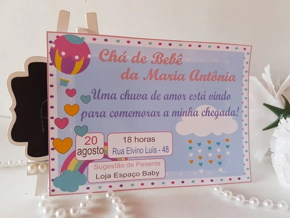 Convite chá de bebê Chuva de Amor