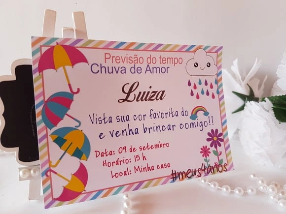 Convite Chuva de Amor