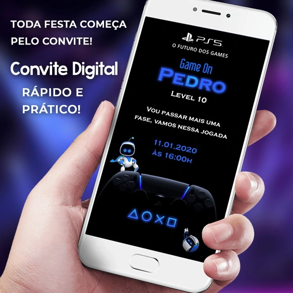 Convite de Aniversário Virtual Playstation