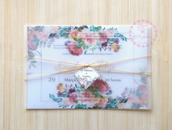 Convite Casamento Vegetal e Floral Tons Terrosos e Páprika