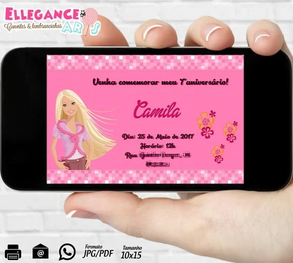 Convite Digital Barbie