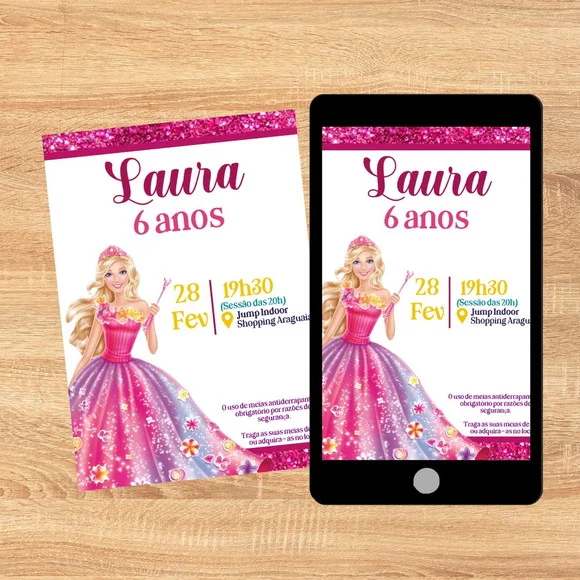 Convite Digital Barbie