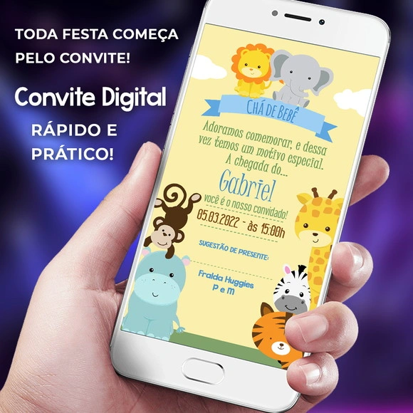 Convite Digital Chá de Bebê Para Whatsapp