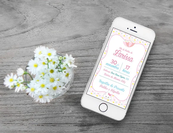 Convite Digital Personalizado Chuva de Amor