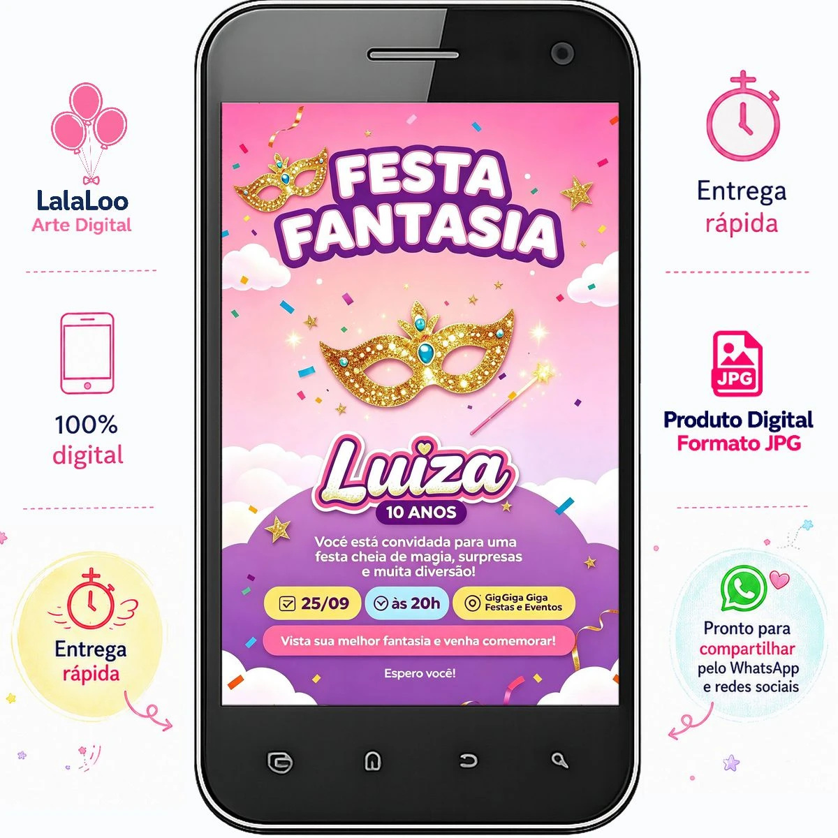 Convite Digital Festa Fantasia