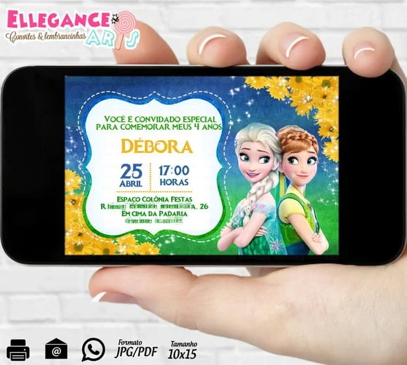 Convite Digital Frozen Fever