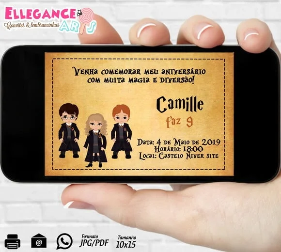 Convite Digital Harry Potter