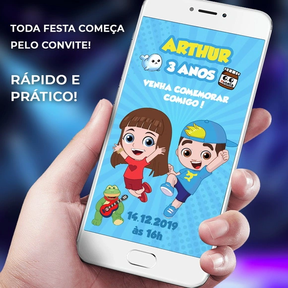 Convite Luccas Neto Digital Personalizado