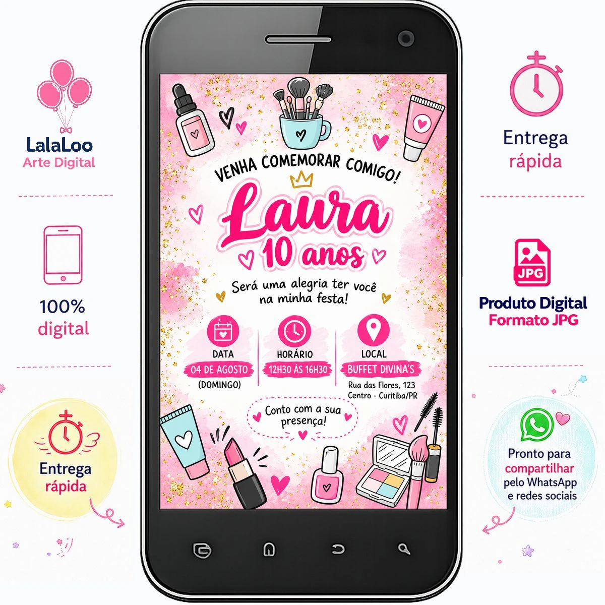 Convite Digital Maquiagem