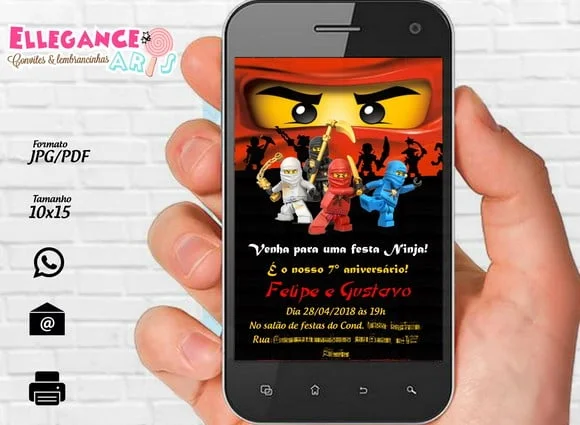 Convite Digital Ninjago