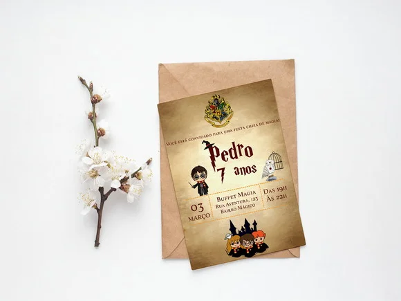 Convite Digital Personalizado Harry Potter Cute