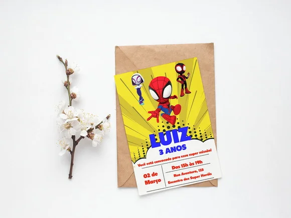 Convite Digital Personalizado Spidey