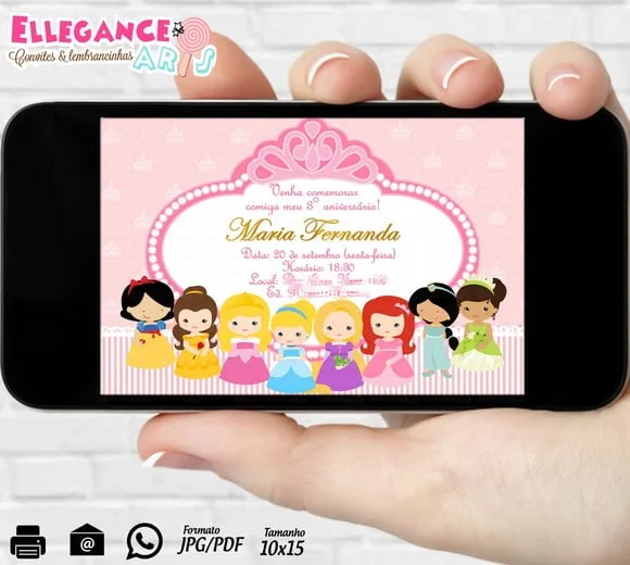 Convite Digital Princesas