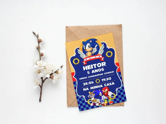 Convite Digital Personalizado Sonic