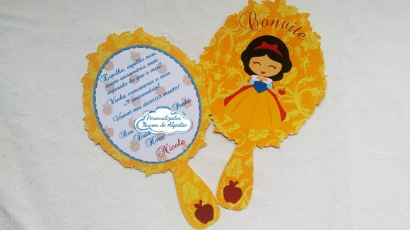 Convite Espelho - Branca de Neve Baby