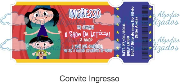 Convite Ingresso - Show da Luna