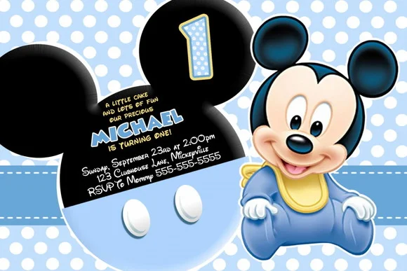 Convite Mickey Personalizado 7x10