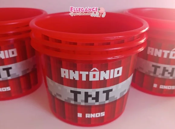 Balde de Pipoca Minecraft