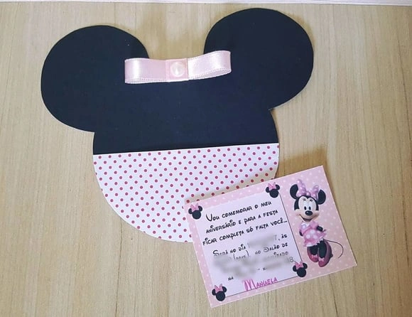 Convite Minnie Rosa