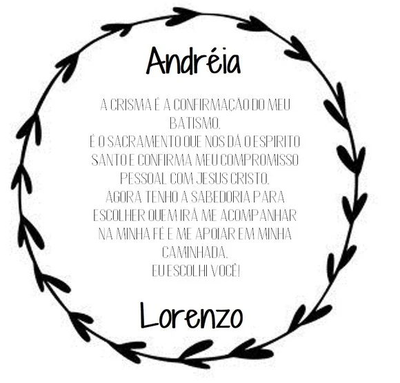 Convite para Madrinha de Crisma