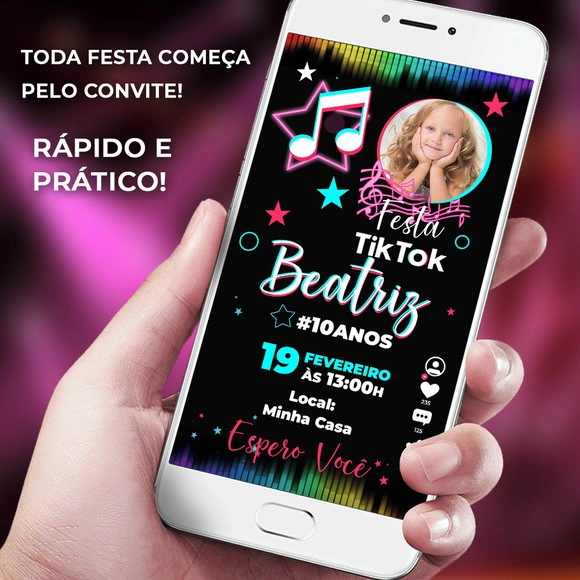 Convite Digital Tiktok com Foto
