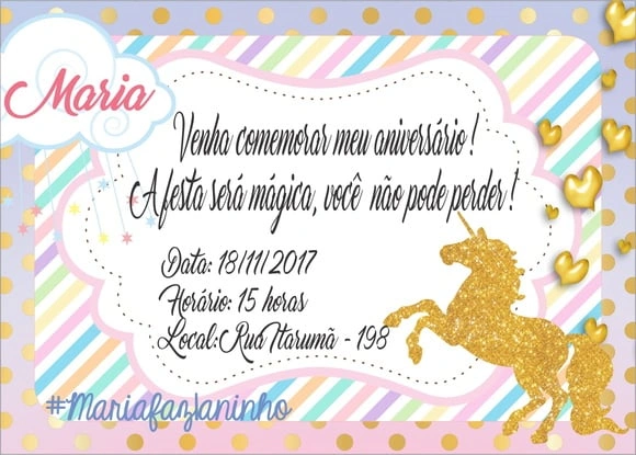 Convite Unicórnio