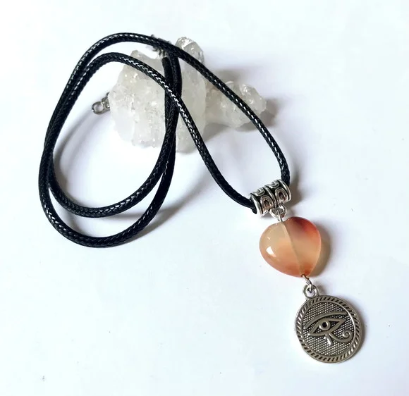 Cordão Colar com Agata e Olho de Horus