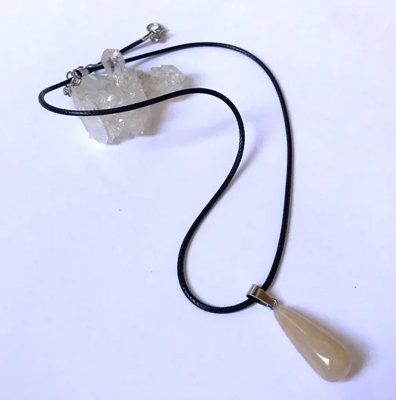 Cordão Colar com Pingente Gota de Jaspe