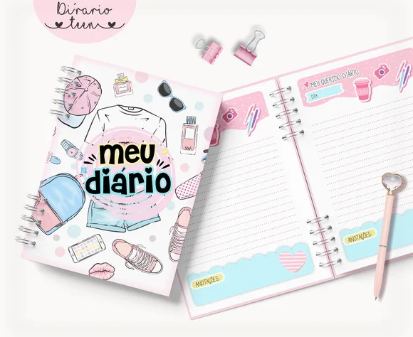 Diário Teen Personalizado + Acessórios